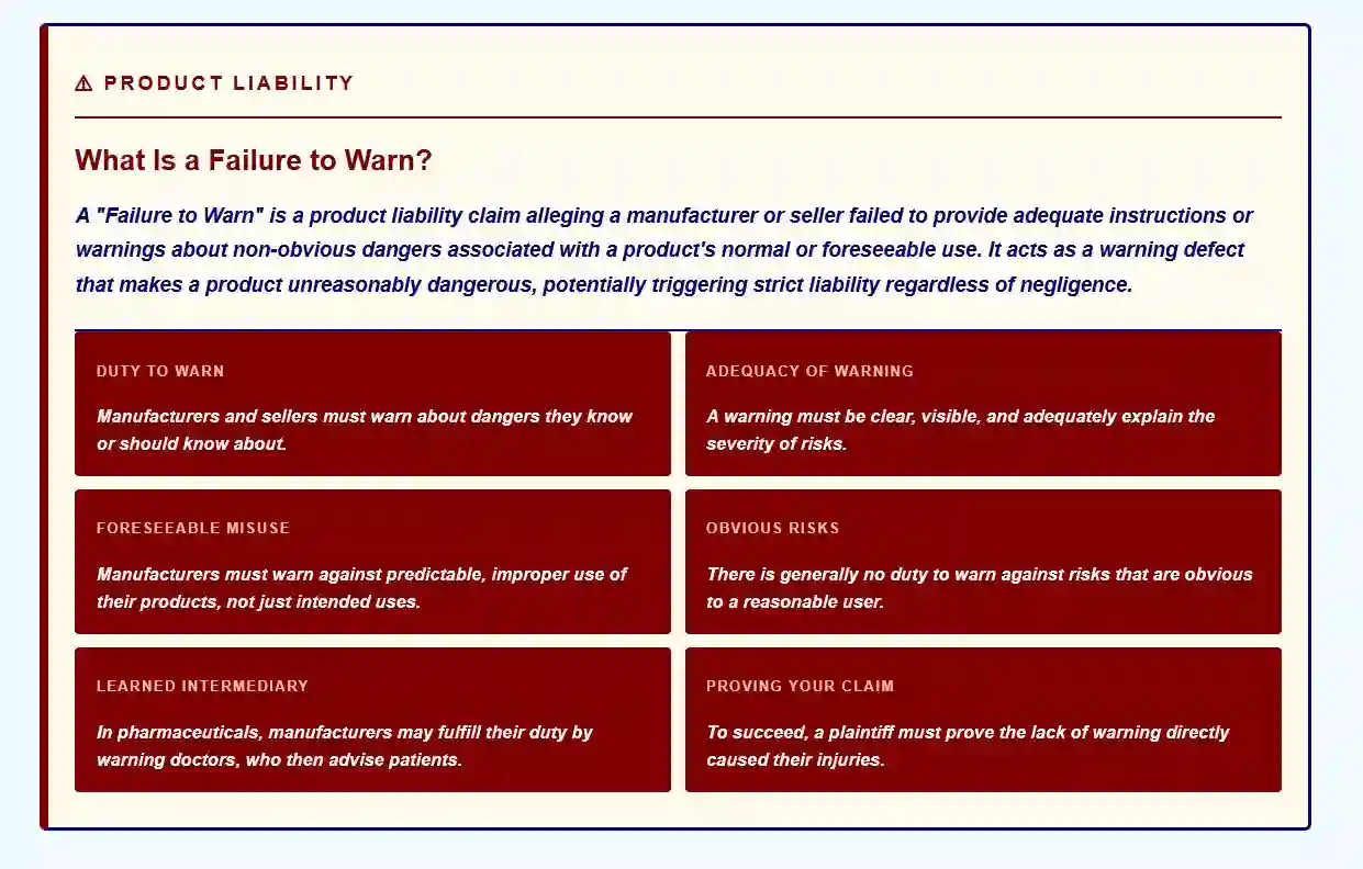 what is a failure to warn used in Hair Dye Lawyer in Tennessee