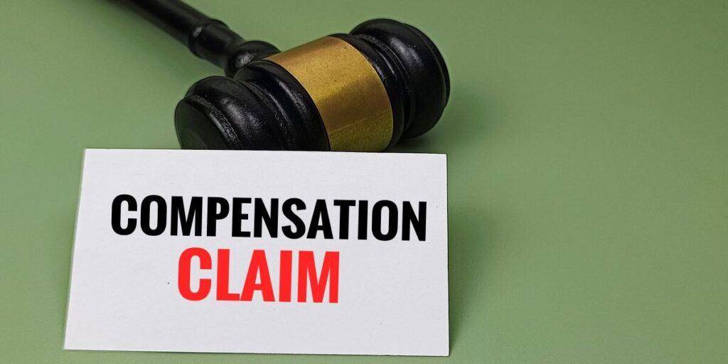 Compensation Claim Concept with Judge Gavel Representing Legal Proceedings, Financial Settlement, Liability, and Court Decision. used in Compensation in a Tennessee Hair Dye Lawsuit