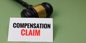 Compensation Claim Concept with Judge Gavel Representing Legal Proceedings, Financial Settlement, Liability, and Court Decision. used in Compensation in a Tennessee Hair Dye Lawsuit