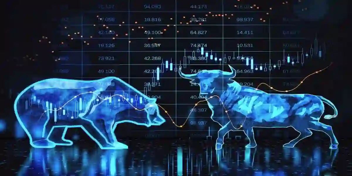 Abstract bearish and bullish forex chart on blurry background. Stock market exchange and financial analysis. 3D Rendering
used in Securities Litigation 
