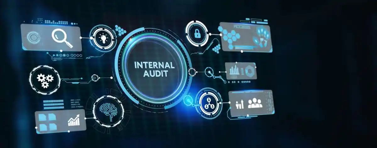 Business, Technology, Internet and network concept. virtual screen of the future and sees the inscription: Internal audit. 3d illustration used in Manipulating inventory leads to securities litigation,
