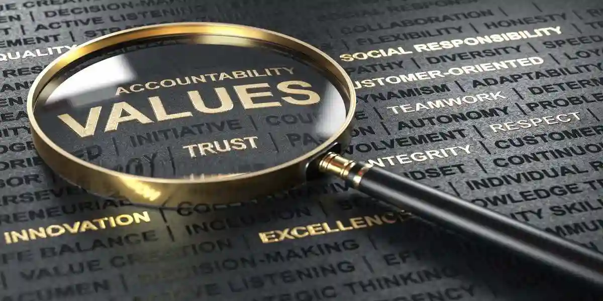 Magnifier over golden text written on black background. Company culture words. Brand values. 3D illustration Damages GPGI class action lawsuit
