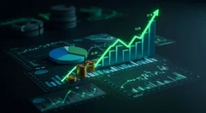 Blog 27 Stock Market Analysis 3D Time Analysis Studio shot photo stock investment chart financial business market finance growth diagram on 3D background of trade money economy exchange graph profit
