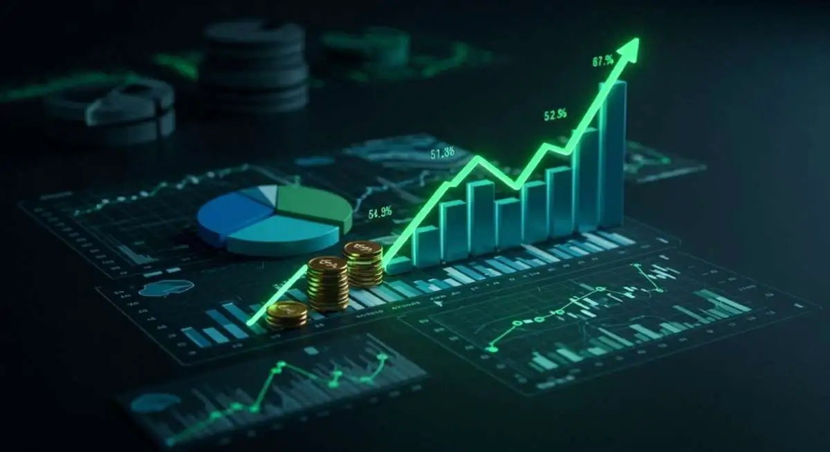Stock Market Analysis 3D Time Analysis Studio shot photo stock investment chart financial business market finance growth diagram on 3D background of trade money economy exchange graph profit