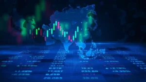 Asia stock market and economic business growth