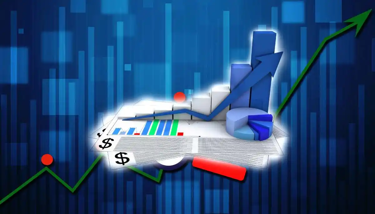 3d rendering Stock market online business concept. business Graph