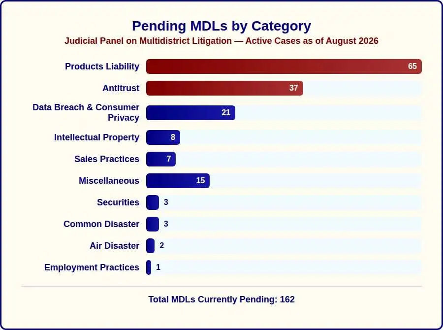 MDL cases pending broken down by case type