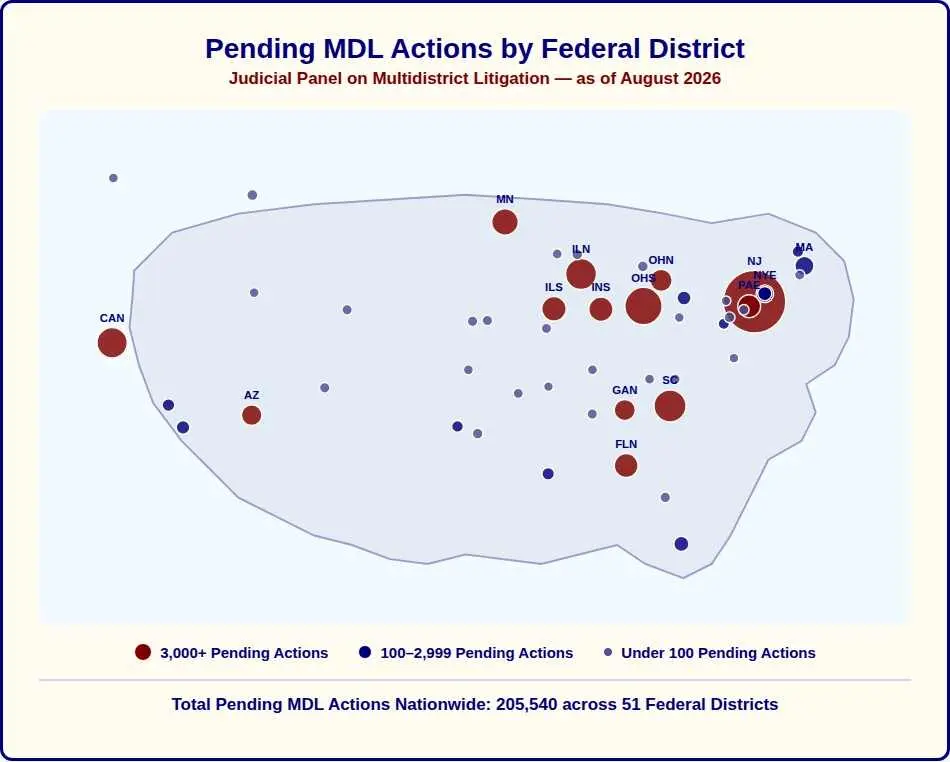 pending MDLs broken down by case type