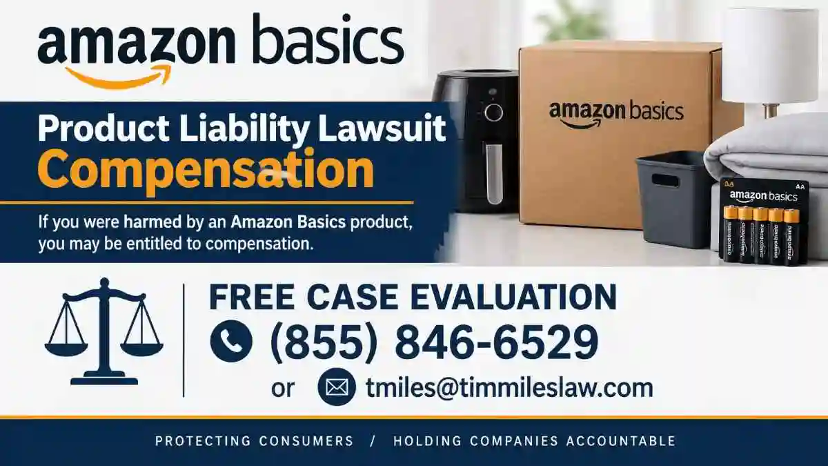 Compensation for an amazon basics product liability lawsuit 3 Attornyey add for free case evaluation in Compensation for an Amazon Basics Product Liability Lawsuit