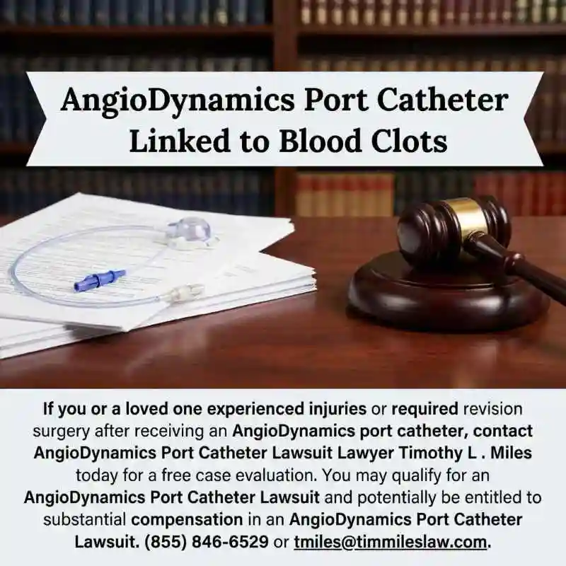 Angiodynamics port catheter linked to blood clots 3 Attornyey add for free case evaluation in AngioDynamics Port Catheter Linked to Blood Clots