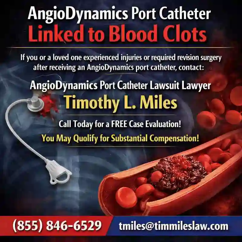 Angiodynamics port catheter linked to blood clots 2 Attornyey add for free case evaluation in AngioDynamics Port Catheter Linked to Blood Clots