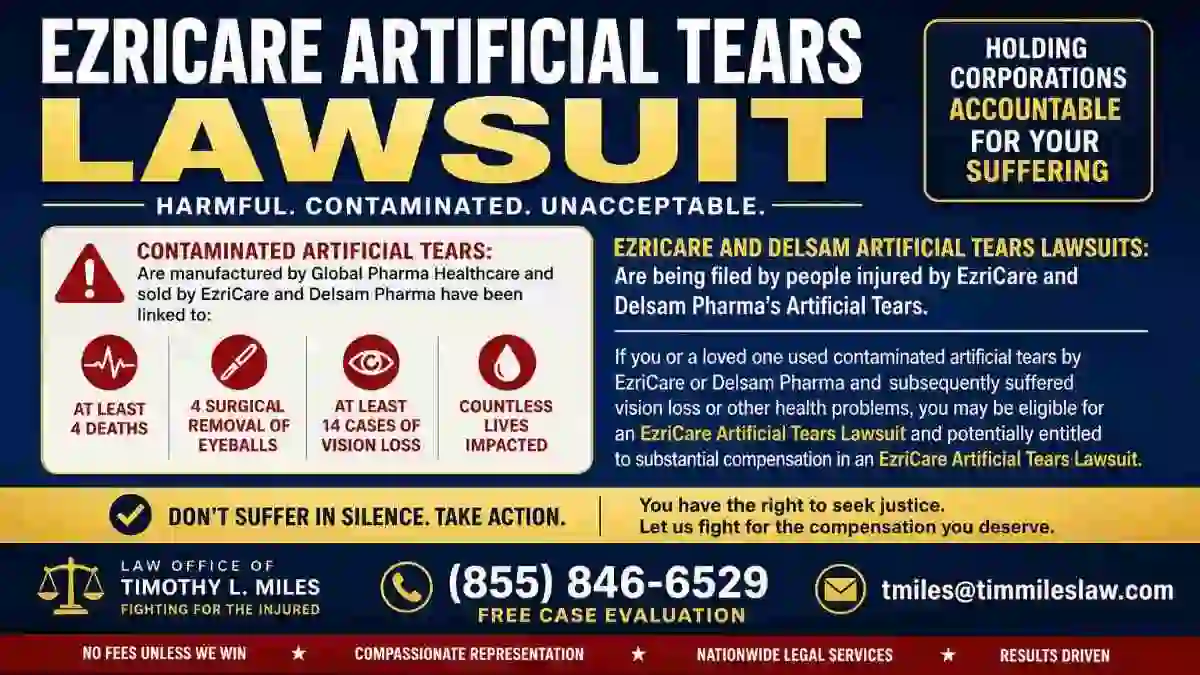 Ezricare artificial tears lawsuit | contaminated eye drops 1 atty free case evaluation add useed in Whistleblower lawyer in Nashville