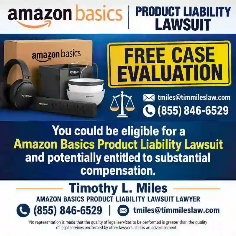 Compensation for an amazon basics product liability lawsuit 1 Attornyey add for free case evaluation in Compensation for an Amazon Basics Product Liability Lawsuit