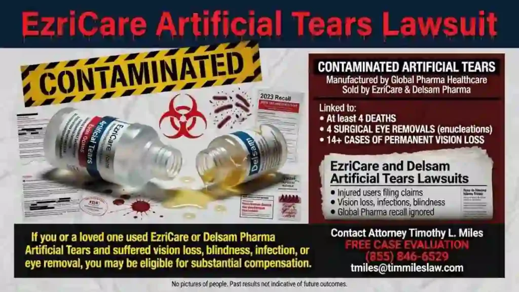 Nashville ezricare artificial tears lawsuit: a meticulously authoritative explication 3 atty free case evaluation add useed in Nashville EzriCare Artificial Tears Lawsuit Lawyer
