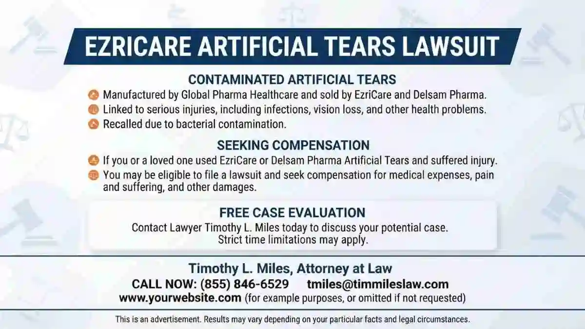 Ezricare and delsam artificial tears lawsuits 4 atty free case evaluation add useed in EzriCare and Delsam Artificial Tears Lawsuits