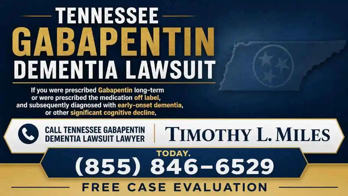 The criteria for a tennessee gabapentin dementia lawsuit 1 attorney add for free case evaluation in Tennessee Gabapentin Dementia Lawsuit