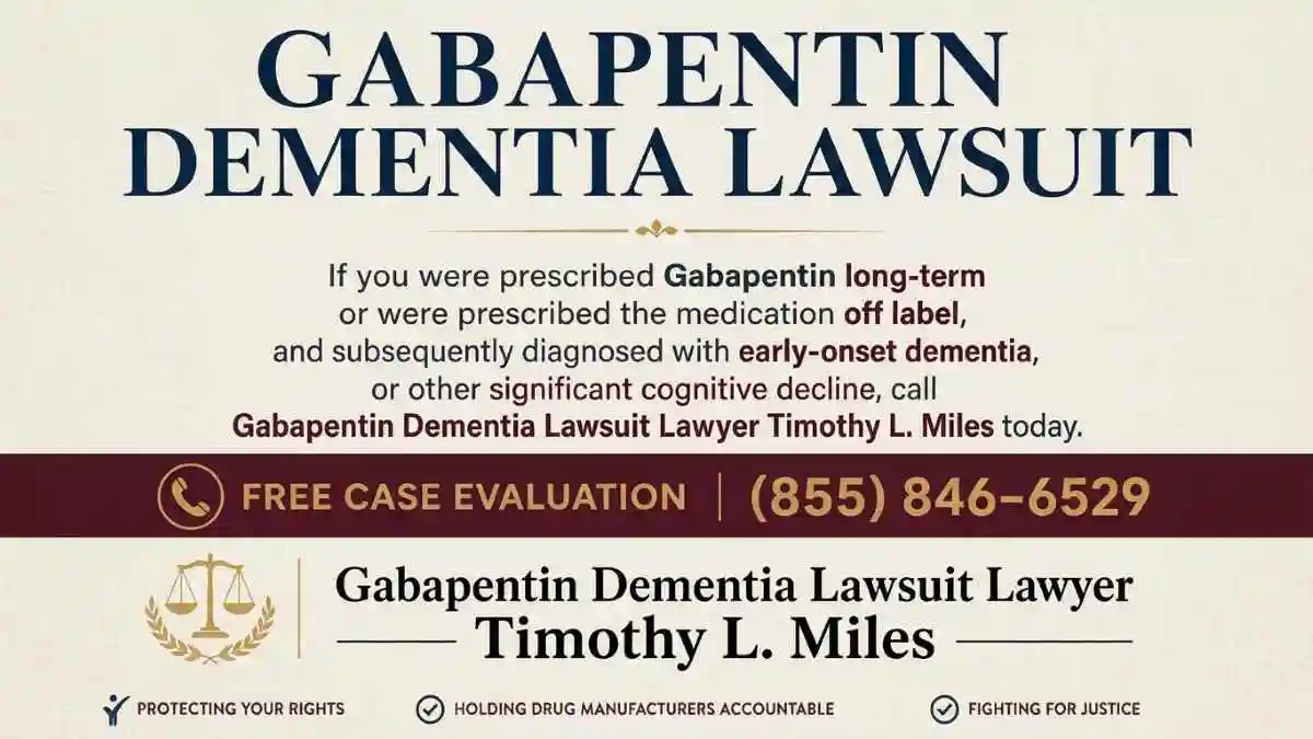 Gabapentin and dementia | law offices of timothy l. Miles 1 attorney add for free case evaluation in Gabapentin and Dementia