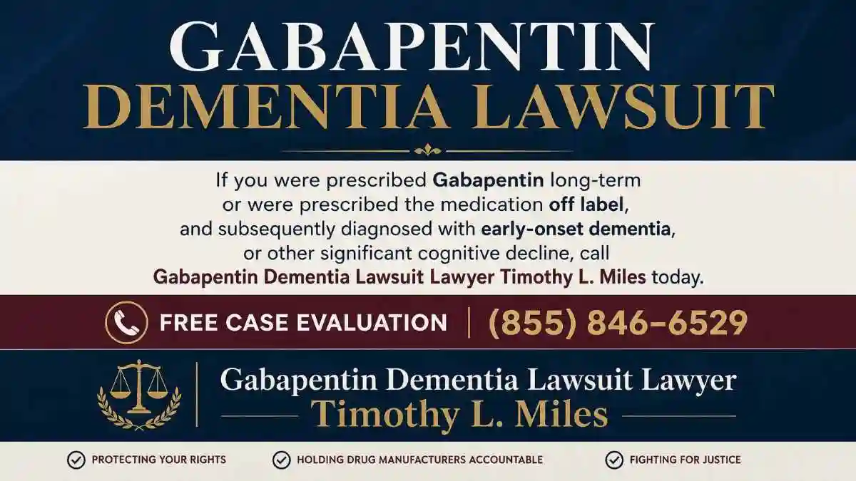 Who is eligible for a gabapentin dementia lawsuit? 2 attorney addfor free case evaluation in who is Eligible for a Gabapentin Dementia Lawsuit