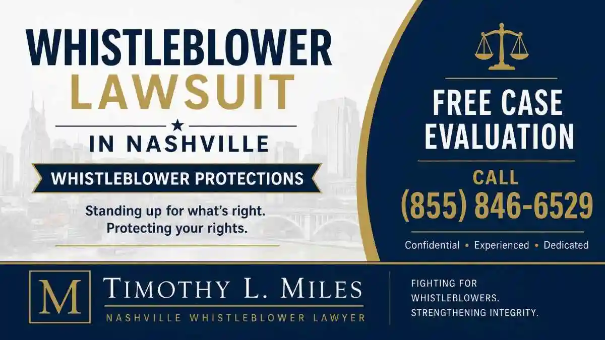 Whistleblower lawsuit in nashville | tim miles law offices 3 atty add fcr free case evaluation in Whistleblower Lawsuit in Nashville
