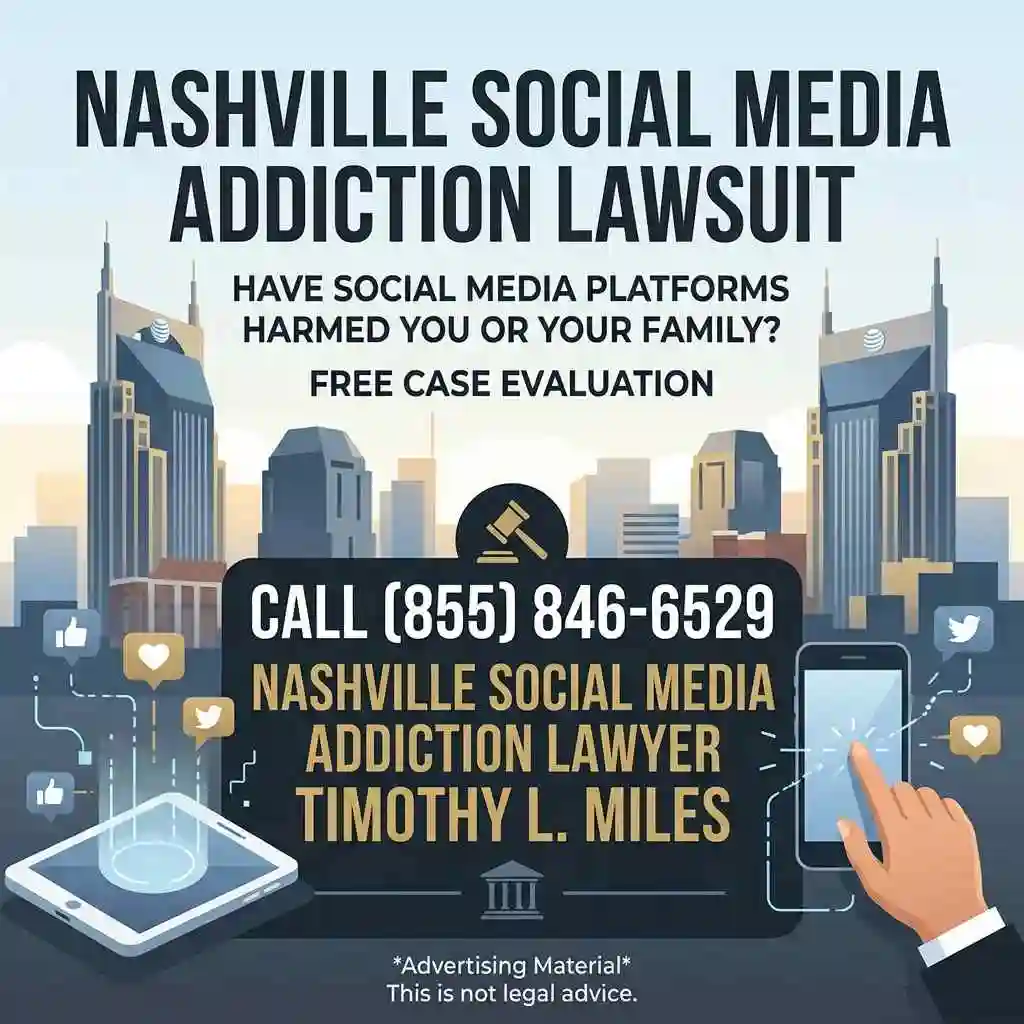 attorny add for free case evaluation in Social Media Addiction Lawsuit Lawyer in Nashville 