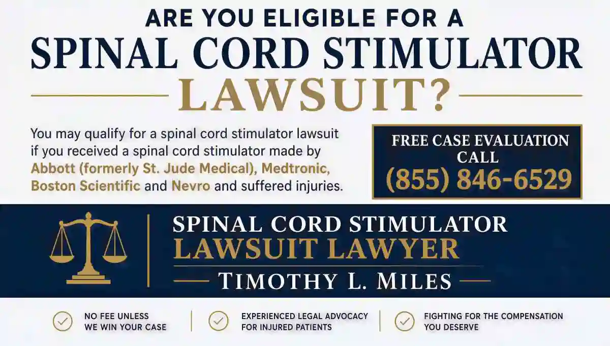 Criteria for a nashville spinal cord stimulator lawsuit 3 addy advertisement for free case evaluation in Criteria for a Nashville Spinal Cord Stimulator Lawsuit