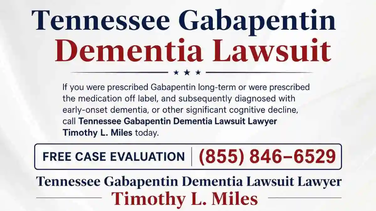 The criteria for a tennessee gabapentin dementia lawsuit 5 attorney add for free case evaluation in Criteria for a Tennessee Gabapentin Dementia Lawsuit